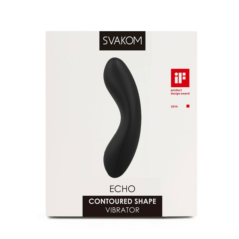 Кліторальний вібратор Svakom Echo Black: унікальна форма та елегантний чорний колір