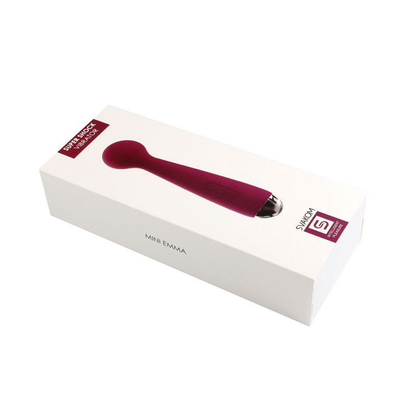 Комплектація вібромасажера Svakom Mini Emma Violet, що включає зарядний пристрій та інструкцію, готовий до використання.