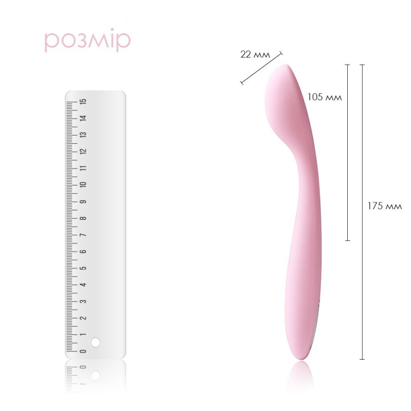 Стимулятор клітора та точки G Svakom Keri Pale Pink - вигляд збоку