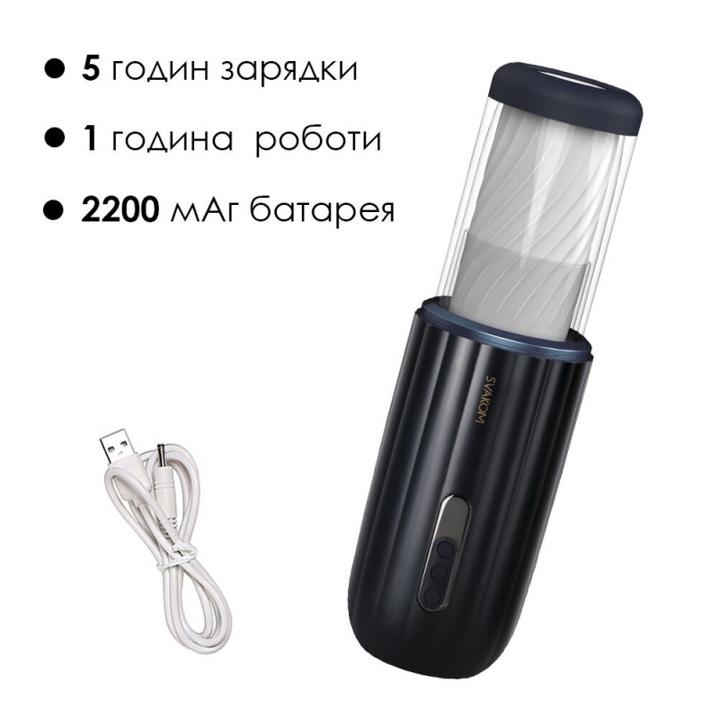 Автоматичний мастурбатор Svakom Alex Dark Blue: упаковка, комплектація, стильний дизайн коробки