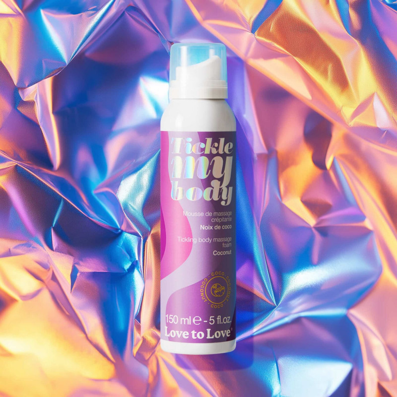 Масажна піна Love To Love TICKLE MY BODY COCONUT зволожувальна 150 мл, вигляд збоку