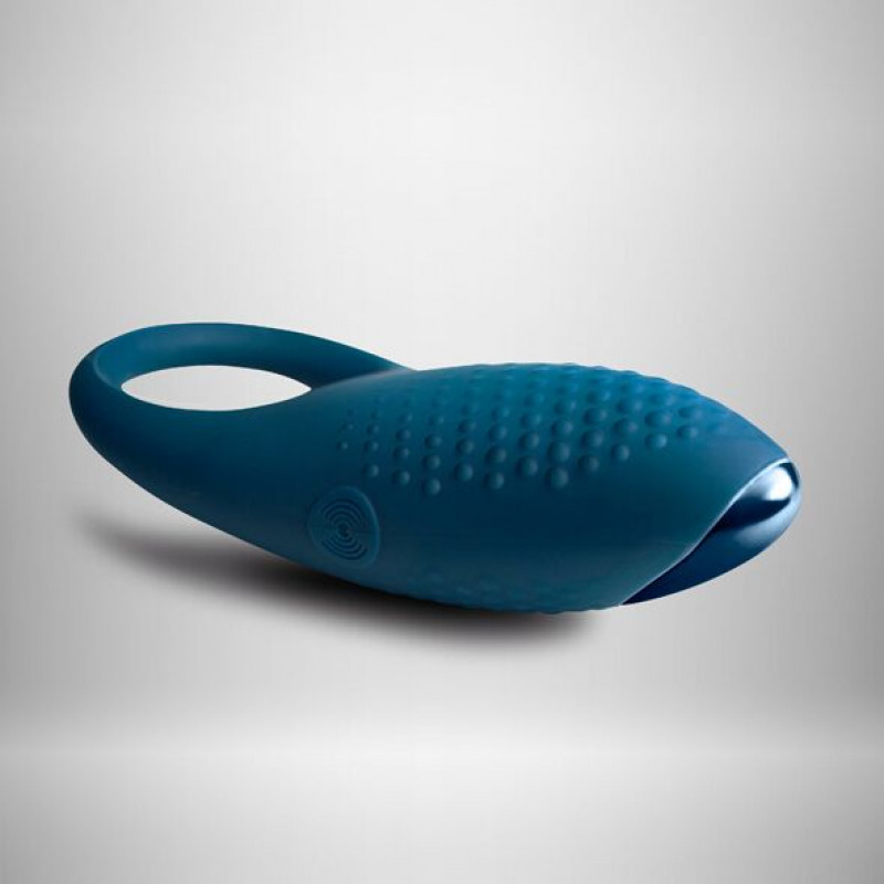 Ерекційне кільце Rocks Off Empower Blue з вібрацією, вид збоку