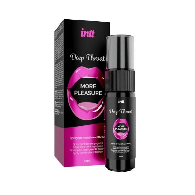 Упаковка спрею Intt Deep Throat Oral Spray – стильний дизайн, бренд Intt, компактний розмір