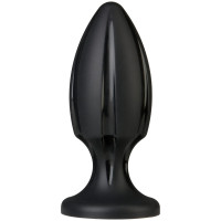 Анальный плаг Doc Johnson The Rocket Platinum Premium Silicone с каналами для смазки Black