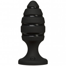 Анальний плаг Doc Johnson The Blast зі спіральним каналом, Platinum Premium Silicone, Чорний — Keks-Hub