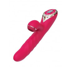 Вібратор-кролик KISSTOY A-King Max з вакуумною стимуляцією, обертовим стовбуром, червоний — Keks-Hub