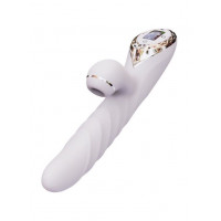 Вибратор-кролик KISSTOY A-King Max White с вакуумной стимуляцией и вращающимся стволом