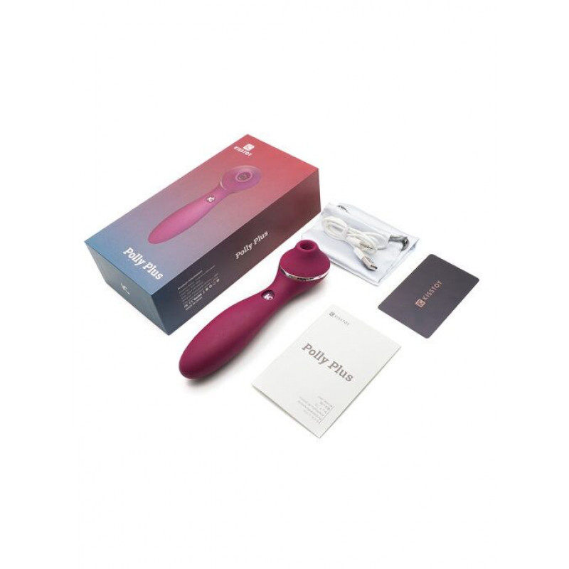 Вакуумний вібратор KISSTOY Polly Plus Фіолетовий - в дії
