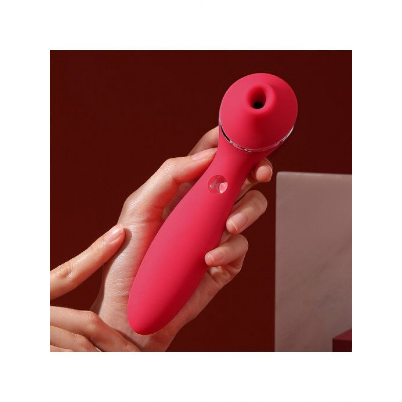 Детальний вигляд вакуумного вібратора KISTOY Polly Plus Red, червоний колір