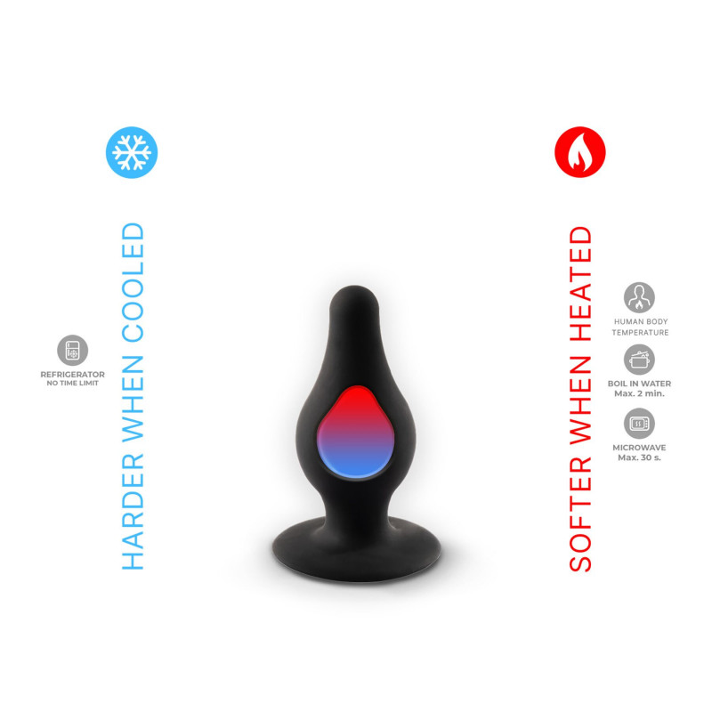 Анальна пробка SilexD Model 2 size XS, двошарова, силікон+Silexpan - вид збоку, демонстрація форми