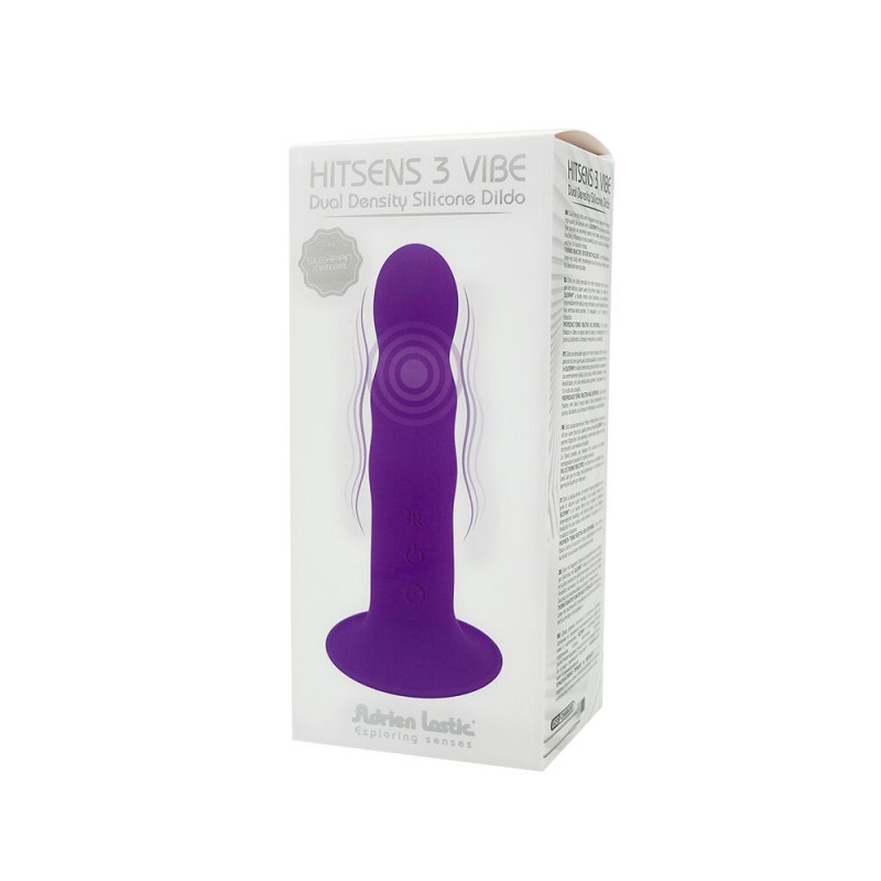 Деталі двошарового ділдо Adrien Lastic Hitsens 3 Purple, кнопка керування вібрацією