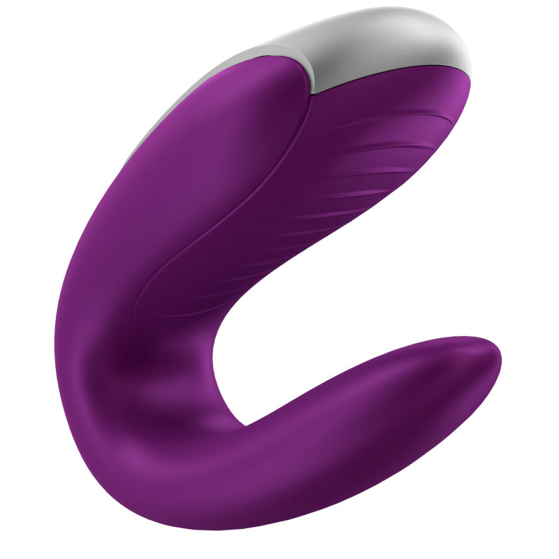Смарт-вібратор Satisfyer Double Fun Violet - вид збоку, демонструє вигнуту форму