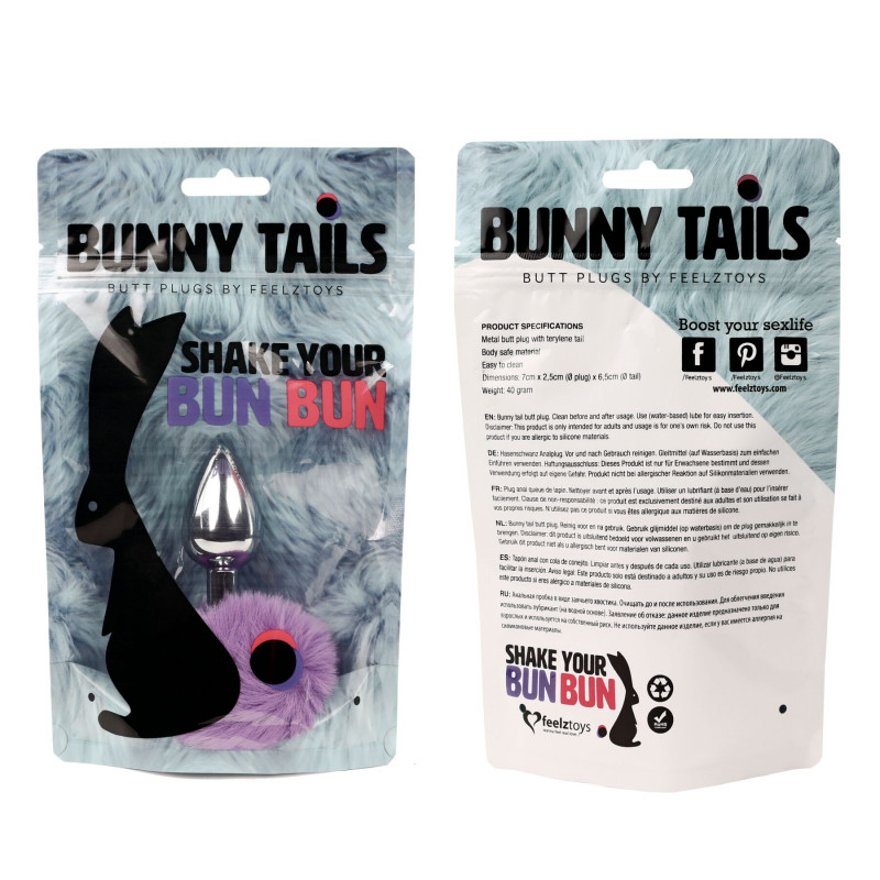 Упаковка анальної пробки FeelzToys Bunny Tails Butt Plug Purple