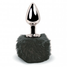 Анальна пробка FeelzToys Bunny Tails Black з пухнастим хвостиком