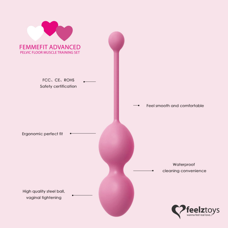 Набір вагінальних кульок FeelzToys FemmeFit Advanced: елементи набору