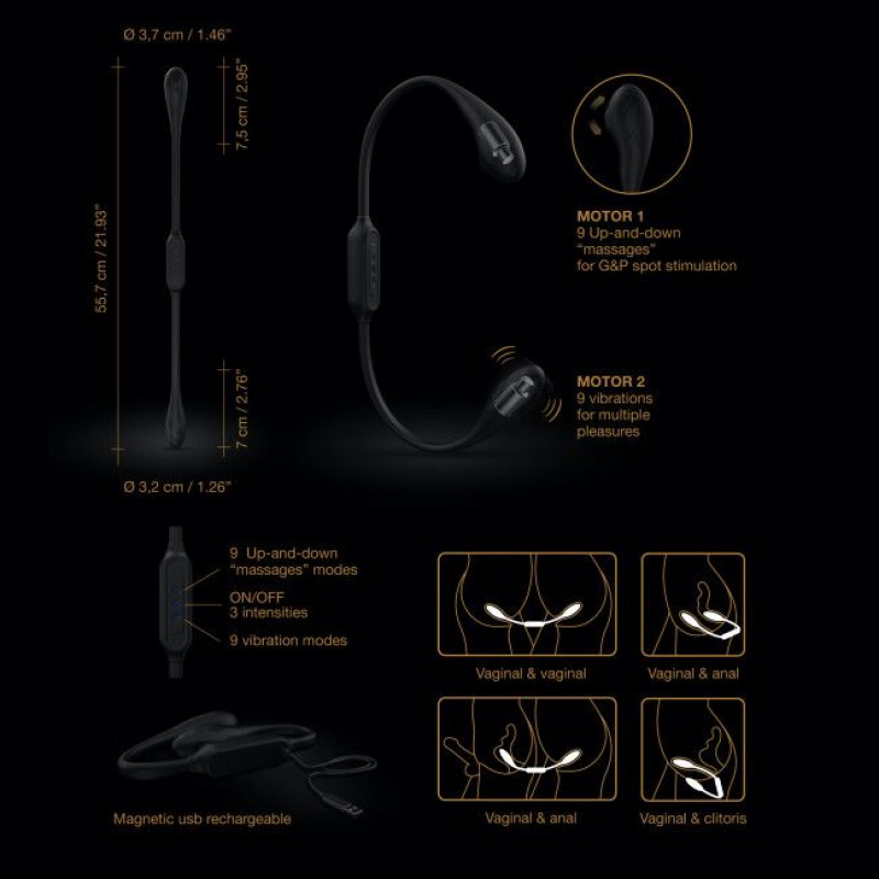 Вібратор Dorcel DUAL EXPLORER – естетичний ракурс, що підкреслює форму