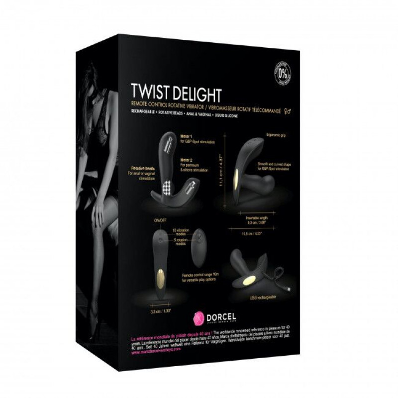 Вібратор Dorcel TWIST DELIGHT, розмір та пропорції