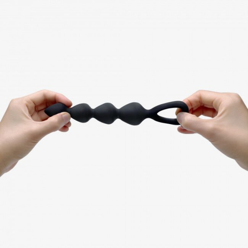 Текстура чорного оніксу на анальному ланцюжку Love To Love BING BANG L