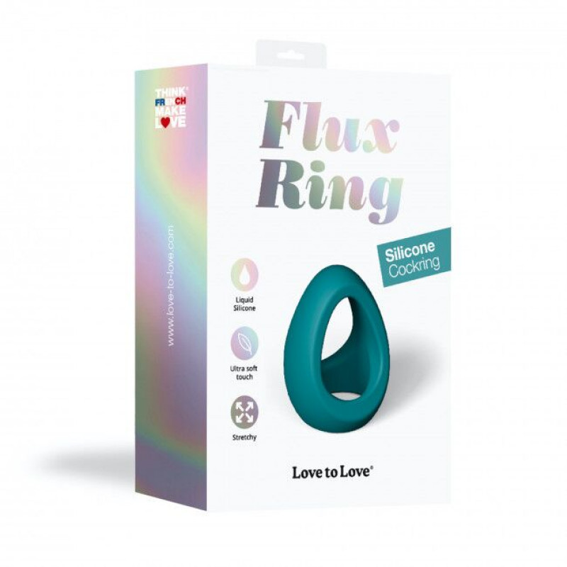Ерекційне кільце подвійне Love To Love FLUX RING Teal Me, детальний крупний план