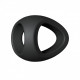 Детальний вигляд збоку ерекційного кільця Love To Love FLUX RING BLACK ONYX, що показує його ергономічну форму.