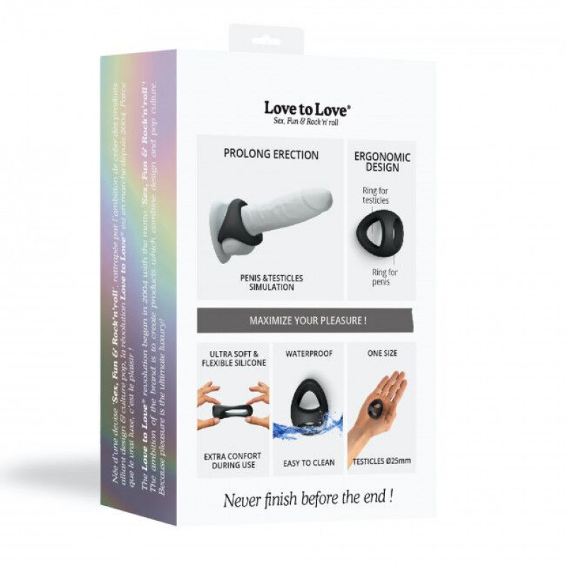 Ерекційне кільце Love To Love FLUX RING BLACK ONYX в повній красі – як виглядає аксесуар з різних ракурсів.