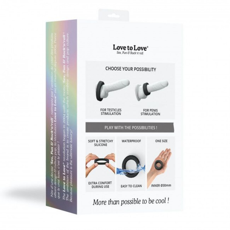 Ерекційне кільце Love To Love COOL RING BLACK ONYX, комплект поставки, все що входить
