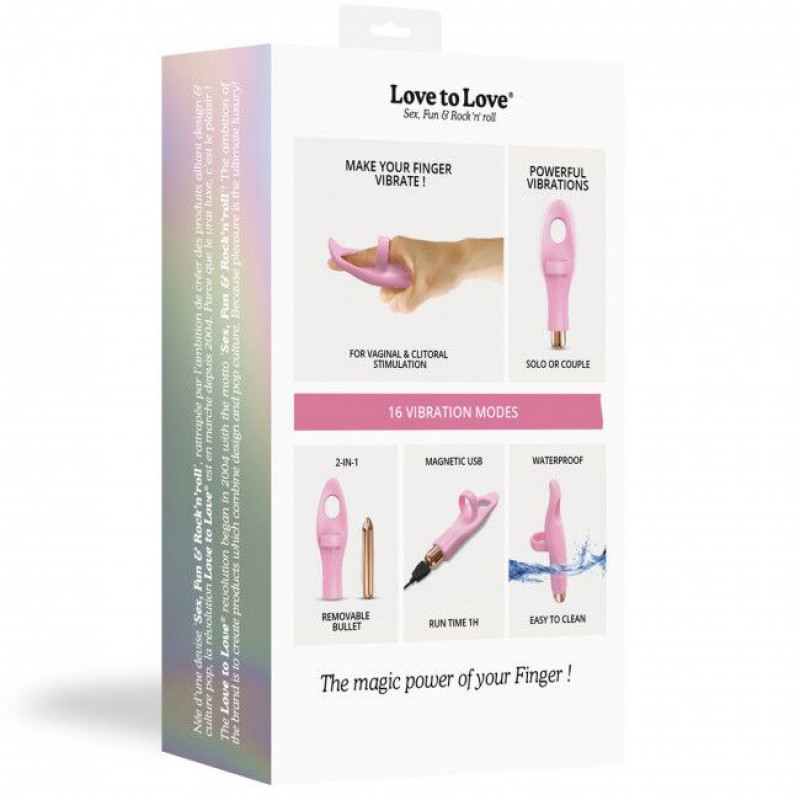 Вібратор на палець Love To Love Tickle me BABY PINK з елементами управління режимами вібрації