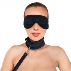 Набір аксесуарів Art of Sex Soft Touch Light: нашийник, повідець, маска, чорний — Keks-Hub