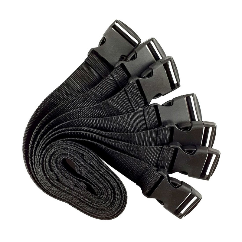 Ремені для бондажу Art of Sex Black Night Simple чорні - деталі пряжок та карабінів