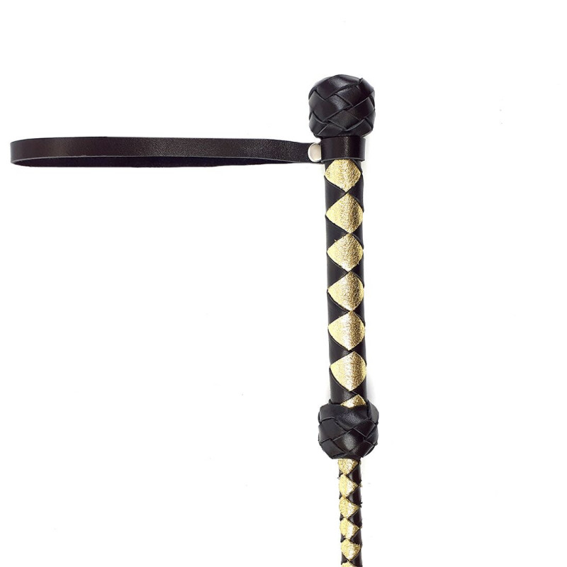 Стек Art of Sex Класичний натуральна шкіра 75 см чорно-золотий - упаковка