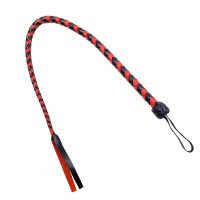 Батіг гнучкий Art of Sex Снейк, натуральна шкіра, чорно-червоний, 80 см