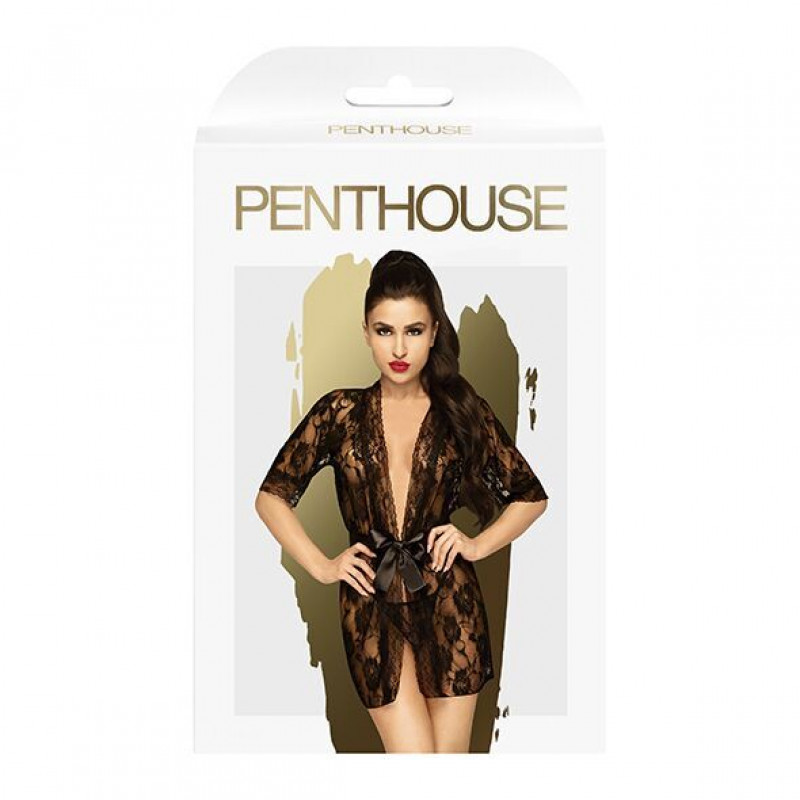 Комплект пеньюар Penthouse Sweet Retreat Black XL: розкішна упаковка для ідеального подарунка