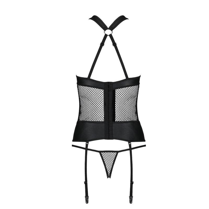 Сітчастий корсет Passion AMANDA, чорний, упаковка