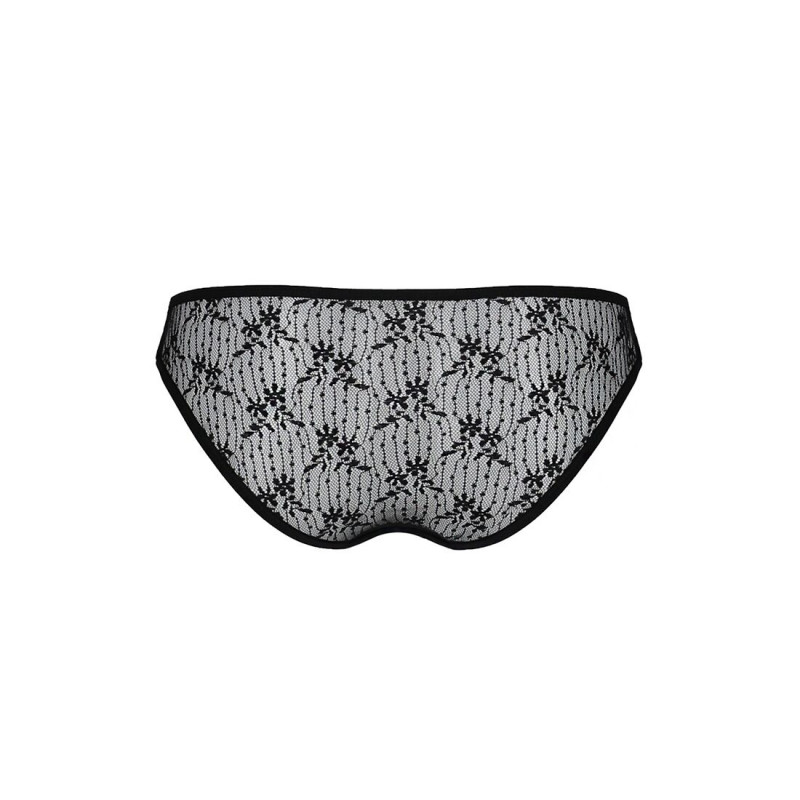 Комплект: чорні трусики-сліпи Passion DINA THONG L/XL та деталі мережива