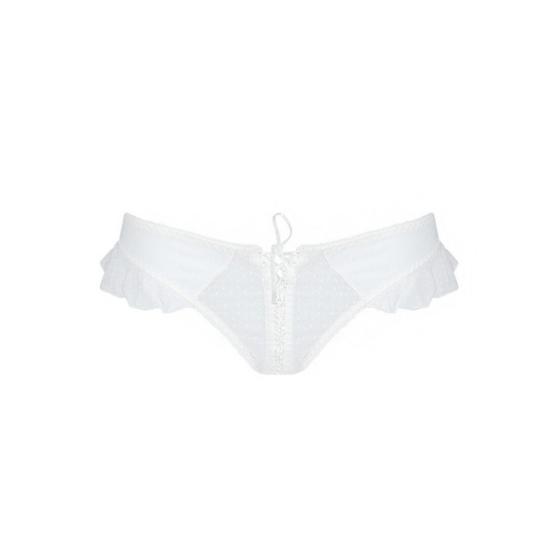 Вигляд ззаду на білі трусики-стрінги Passion FATIN THONG XXL/XXXL