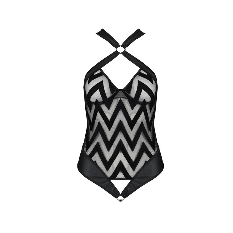 Деталі текстури сітчастого боді Passion Hima Body XXL/XXXL, чорний