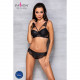Комплект Passion LOONA SET L/XL, чорний – вид збоку на трусики та бра