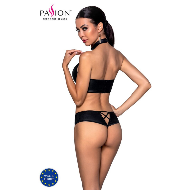 Комплект спідньої білизни Passion NANCY BIKINI XXL/XXXL чорний – вид збоку, акцент на посадці