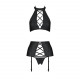 Комплект Passion NANCY SET S/M black: текстура еко-шкіри