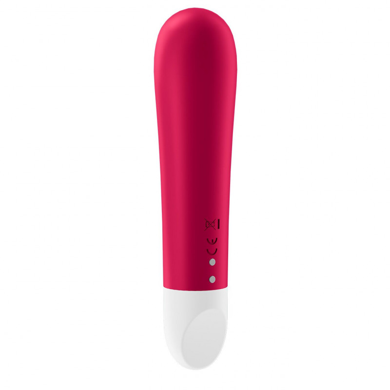 Детальний вигляд червоної віброкулі Satisfyer Ultra Power Bullet 1, текстура матеріалу