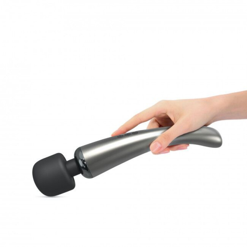 Dorcel Megawand Chrome Silver збоку: ергономічний дизайн та металевий корпус