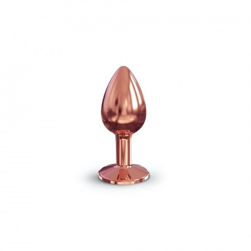 Анальна пробка Dorcel Diamond Plug металева з кристалом Rose Gold S - вид збоку, демонструє витончену форму