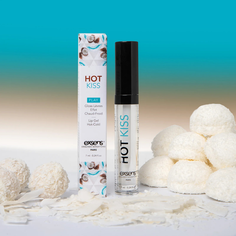 Стимулювальний блиск для губ EXSENS Coconut Hot Kiss – готовий до нанесення