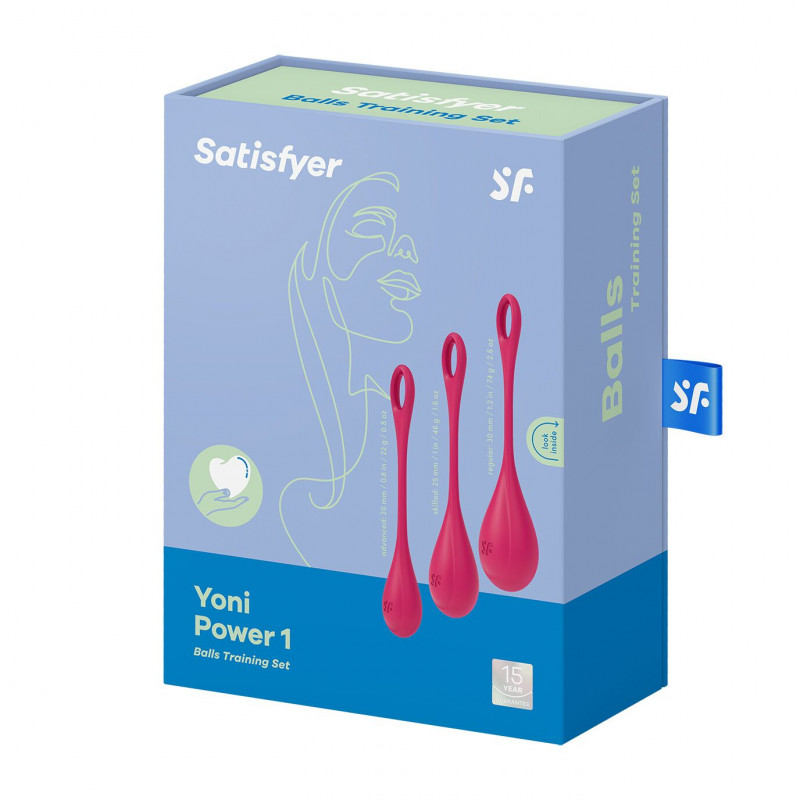 Три йоні намистини Satisfyer Yoni Power 1 Red разом