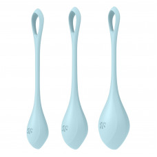 Набір йоні намистин Satisfyer Yoni Power 2 Light Blue, діаметр 2-2,5-3см, вага 22-44-73гр — Keks-Hub
