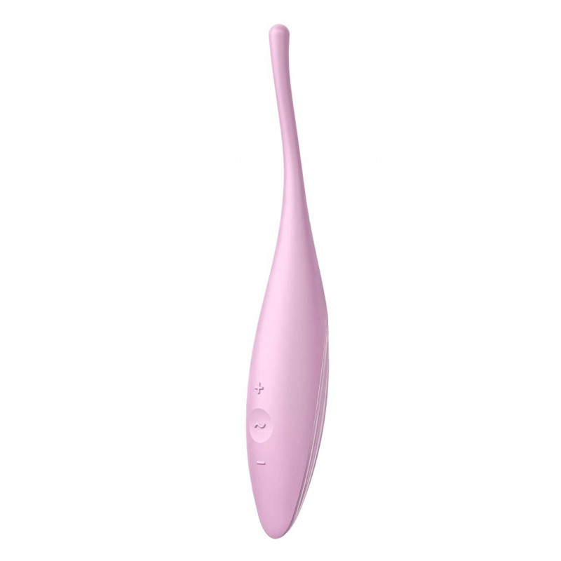 Кліторальний смарт-вібратор Satisfyer Twirling Joy Pink, вид збоку, демонстрація ергономічної форми