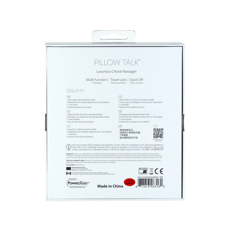 Pillow Talk Dreamy Pink, комплект поставки, аксесуари