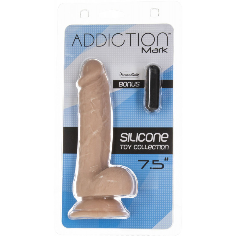 Кінчик фалоімітатора ADDICTION Mark 7,5″ з кулькою, бежевий