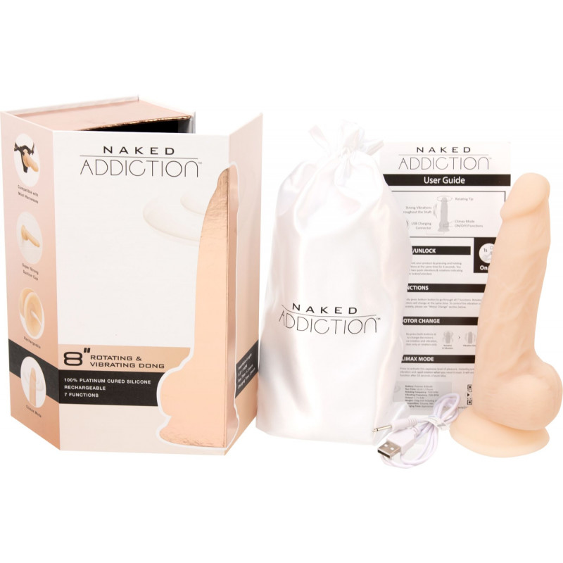 Фалоімітатор ADDICTION James 8″, демонстрація вібрації, крупний план