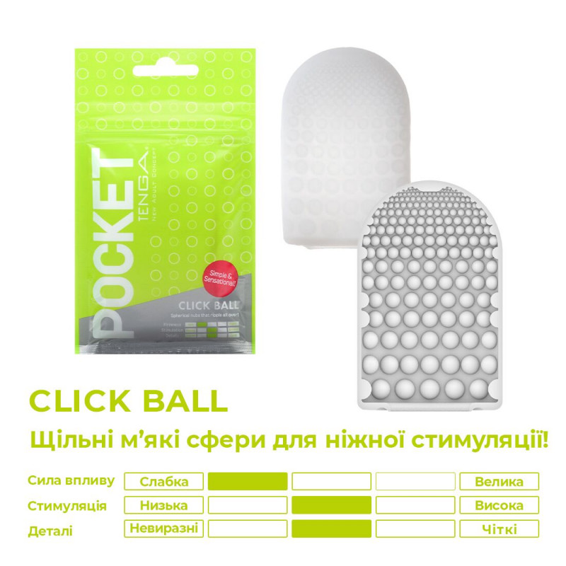 Упаковка Tenga Pocket Click Ball мастурбатора